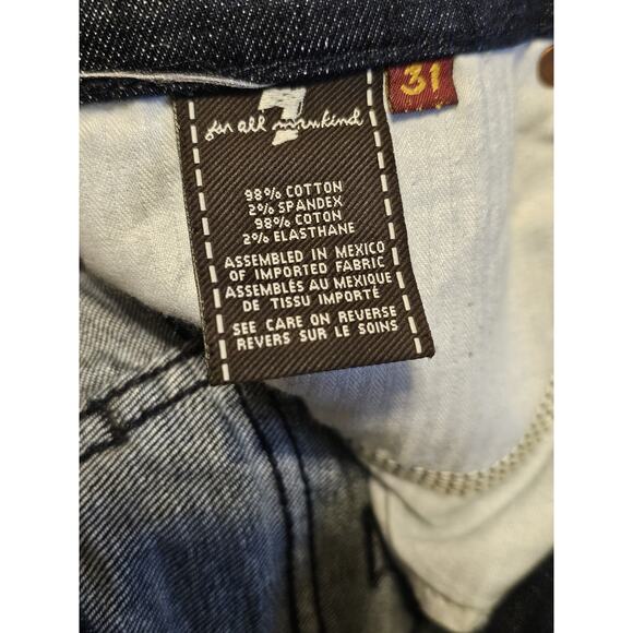 7 For All Mankind Dark Blue Flare Jeans - Picture 4 of 10